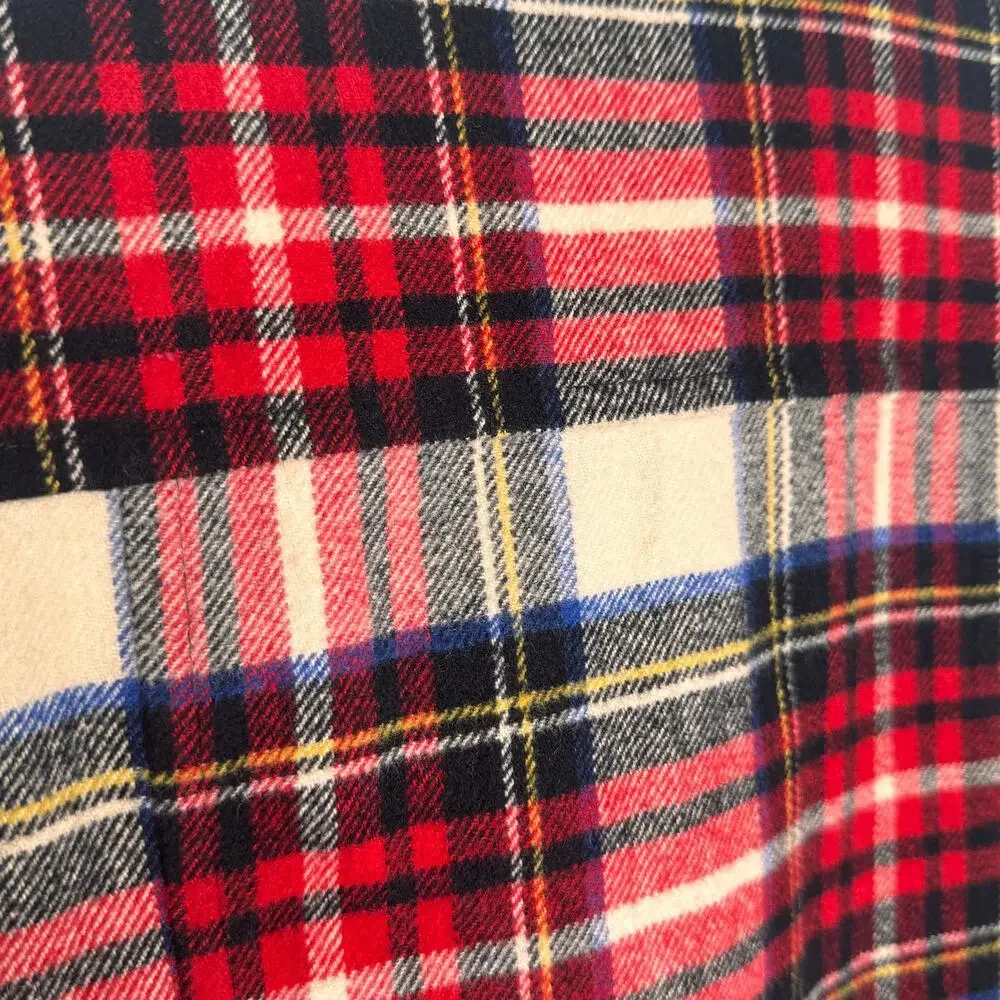 Heritage 1981 Wool Blend Plaid Moto Biker Jacket Belted Red Tartan Preppy Small